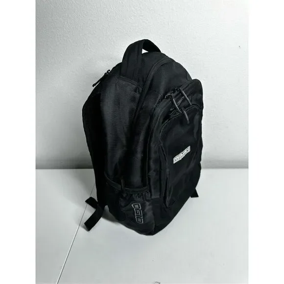 OGIO Business Laptop Padded Backpack Computer Work Black Polyglass Maple Logo